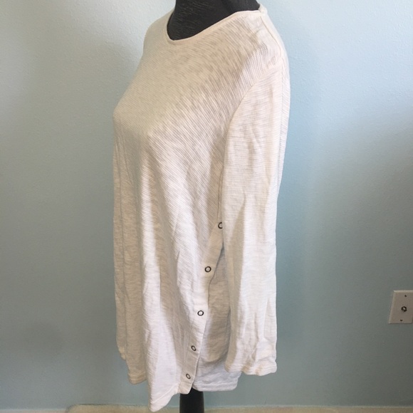 J Jill Thermal long sleeve snap sides shirt size M - Picture 3 of 6